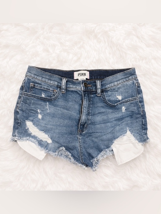 PINK Victoria's Secret Pants - PINK Victoria's Secret Distressed Blue Denim Jean Shorts